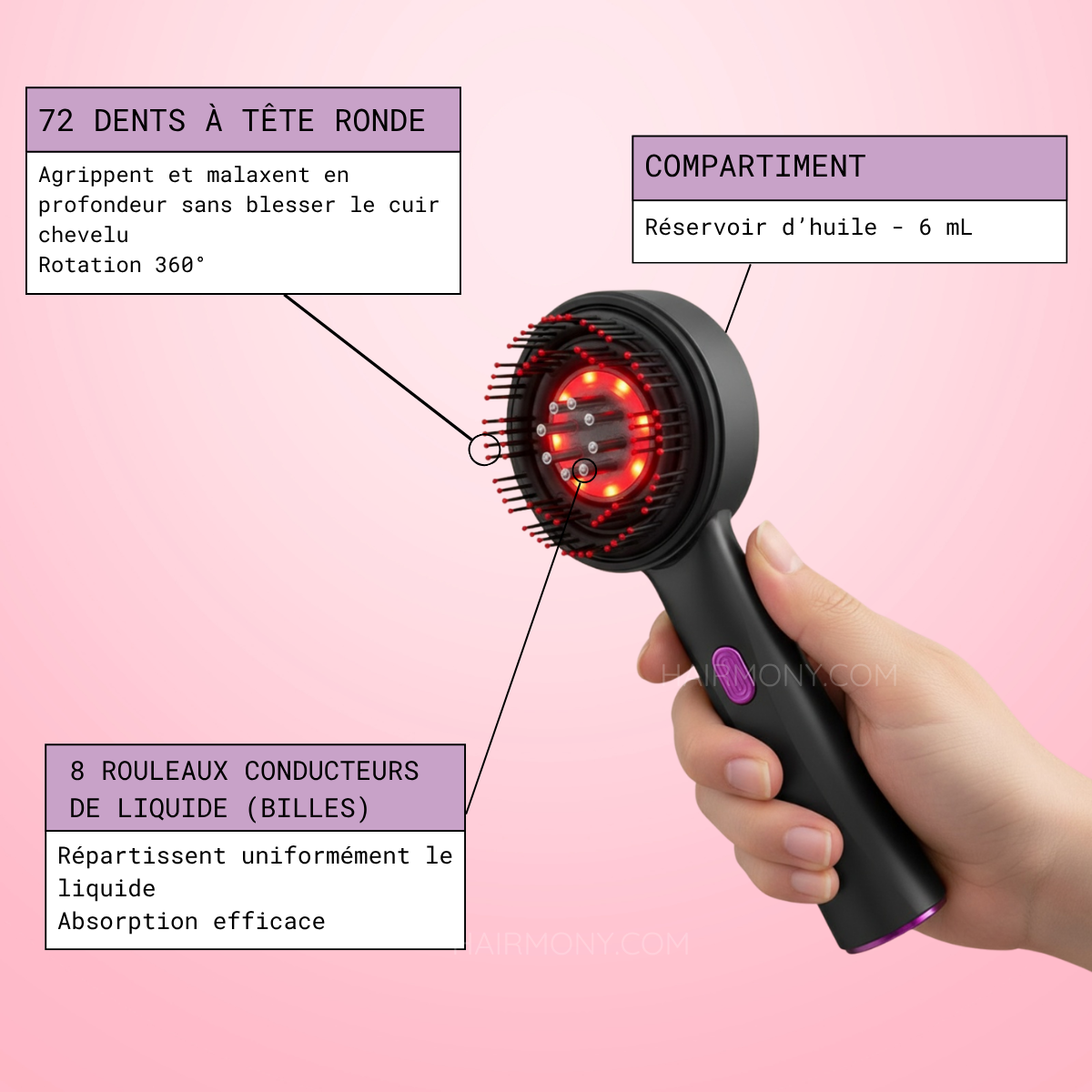 Brosse massante Lumeila™ Hairmony